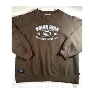 Seattle Cotton Works Crewneck Sweatshirt Men's L Polar Bear Snowboarding